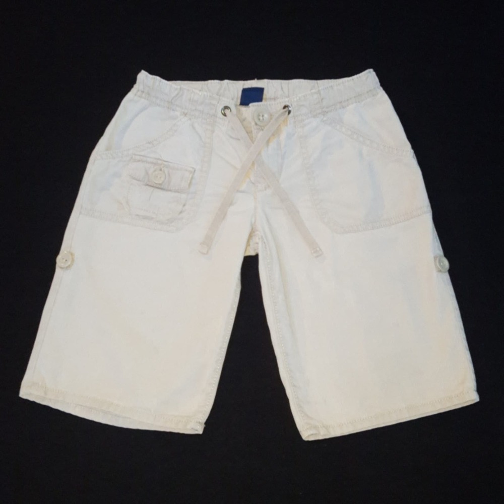 GAP Kids rolled hem button-up khaki shorts